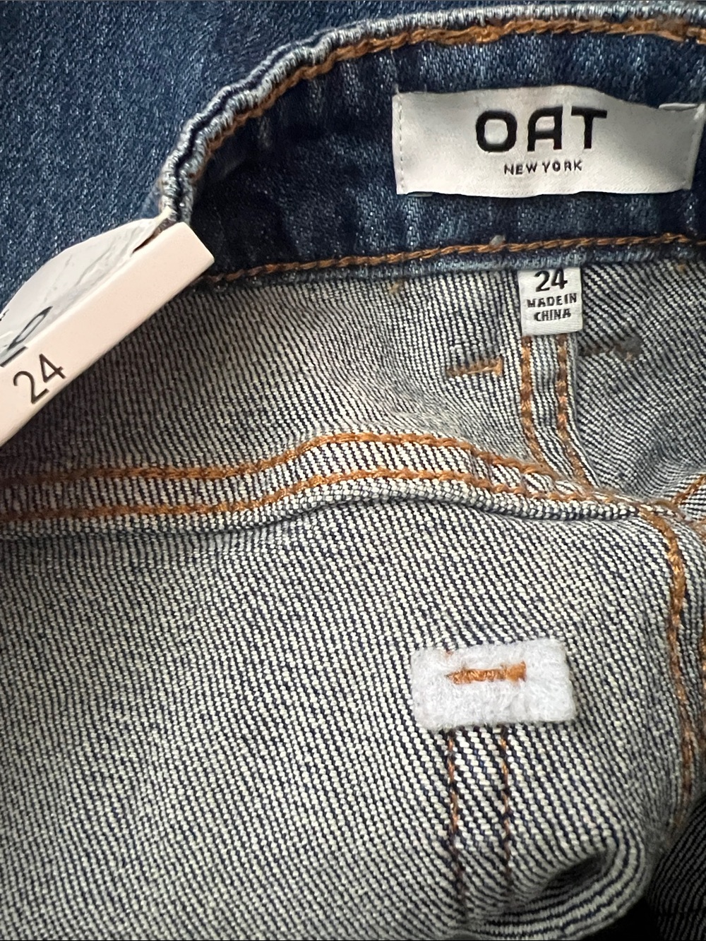 NWT Oat New York High Rise Straight Ankle Jeans Distressed Size 24 - Picture 9 of 12